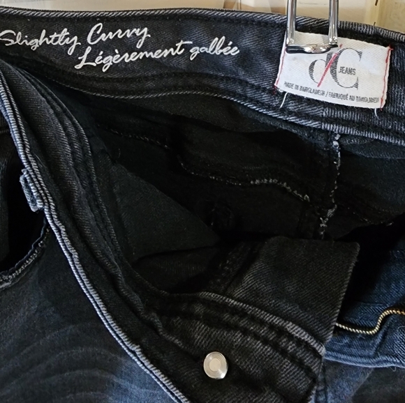 DC Jeans Slightly Curvy Gray Embroidered Floral Skinny Denim Size 16P Y2K - Picture 2 of 7